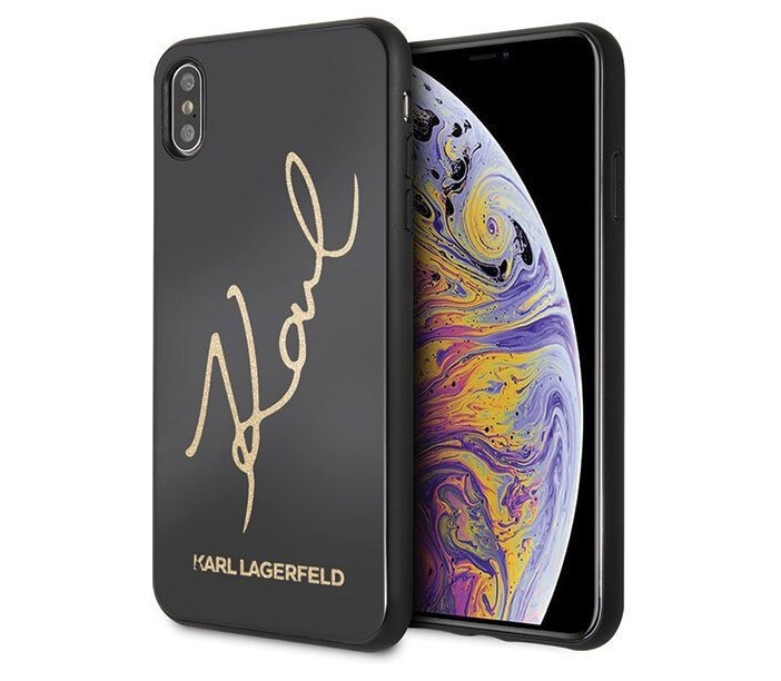 фото Чехол cg mobile karl lagerfeld double layer karl signature glitter iphone xs max черный