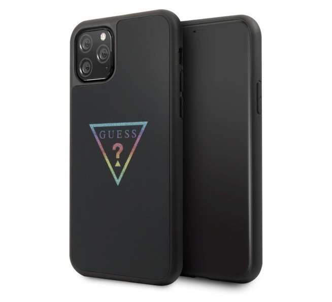 фото Чехол cg mobile guess iridescent glitter triangle logo iphone 11 pro черный