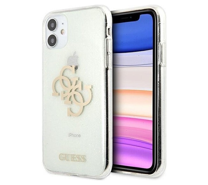 фото Чехол cg mobile guess 4g big logo iphone 11 блестящий прозрачный