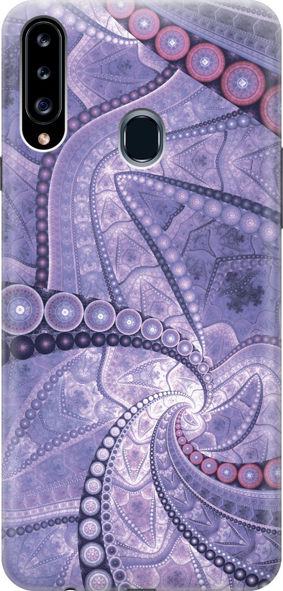 

Силиконовый чехол на Samsung Galaxy A20s с принтом "Сиреневая абстракция", Фиолетовый;черный, 6242