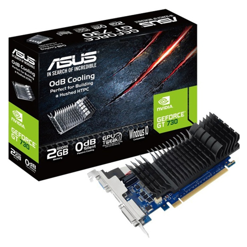 Видеокарта ASUS NVIDIA GeForce GT 730 Silent LP (GT730-SL-2GD5-BRK-E)