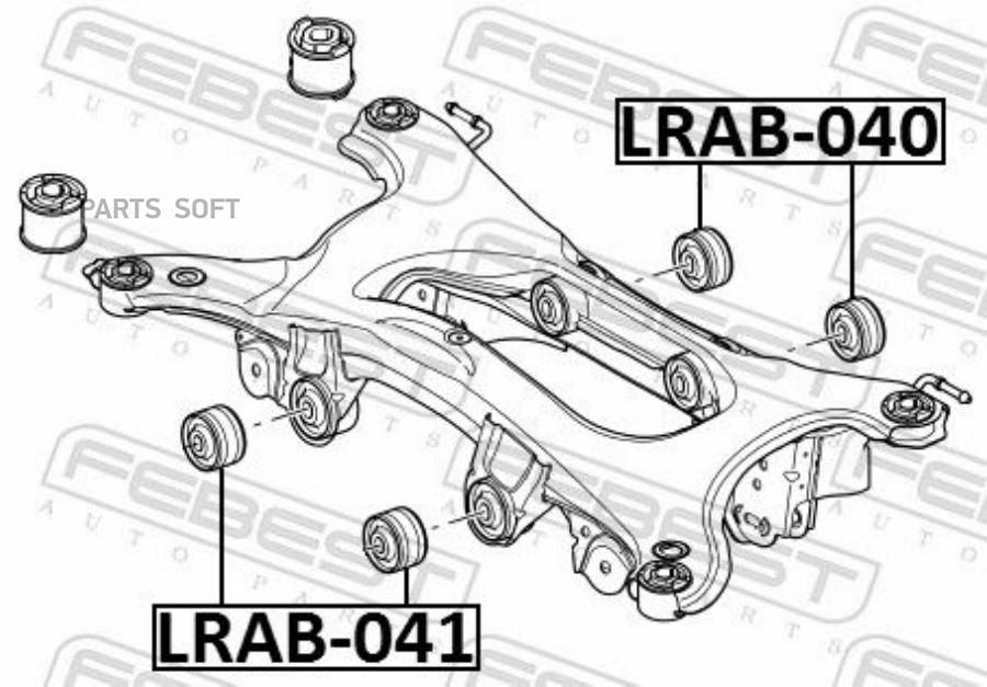 

FEBEST Сайлентблок задней балки FEBEST LRAB-040