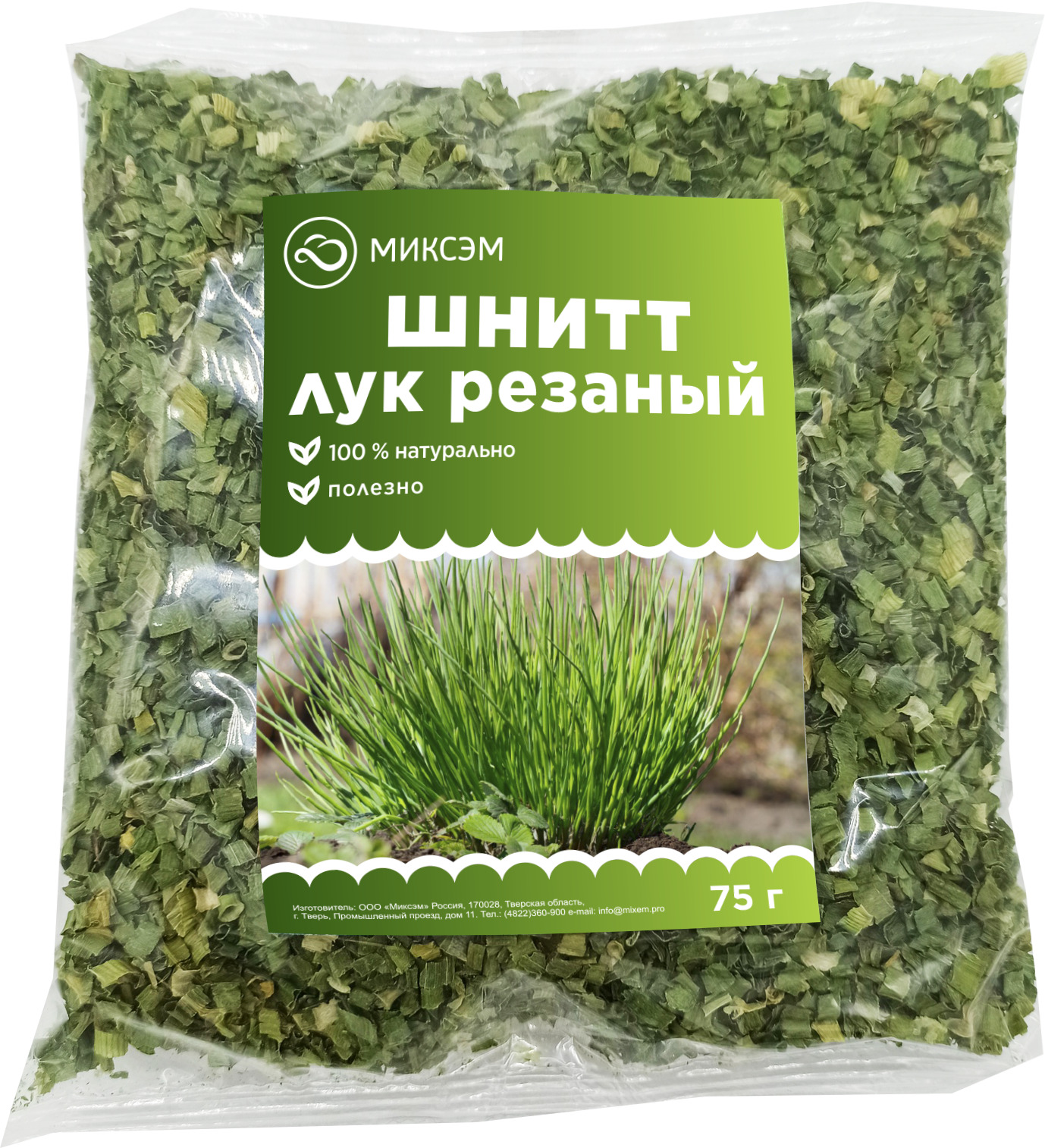 

Шнитт-лук Миксэм сушеный резаный, 75 г, сушеный резаный
