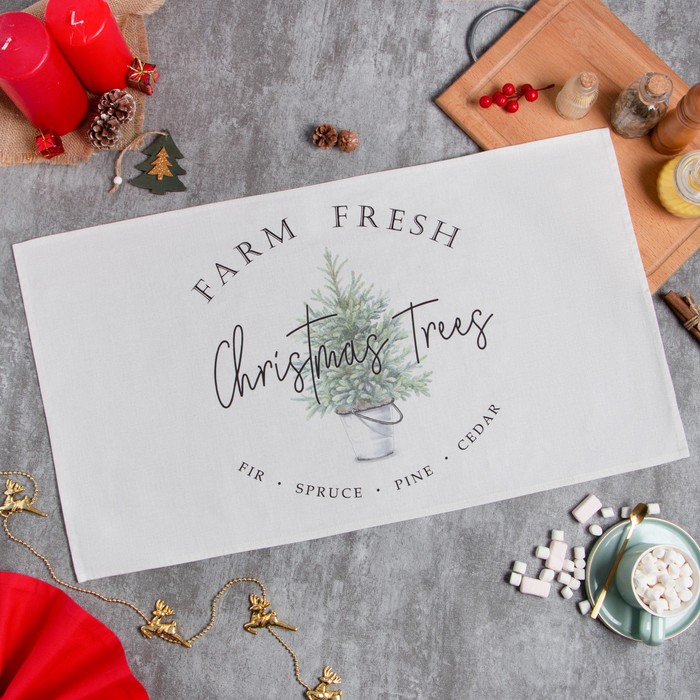 

Полотенце "Этель" Christmas tree 40х73 см, 100% хл, саржа 190 гр/м2, Белый
