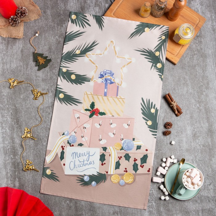 

Полотенце "Этель" Christmas gift 40х73 см, 100% хл, саржа 190 гр/м2