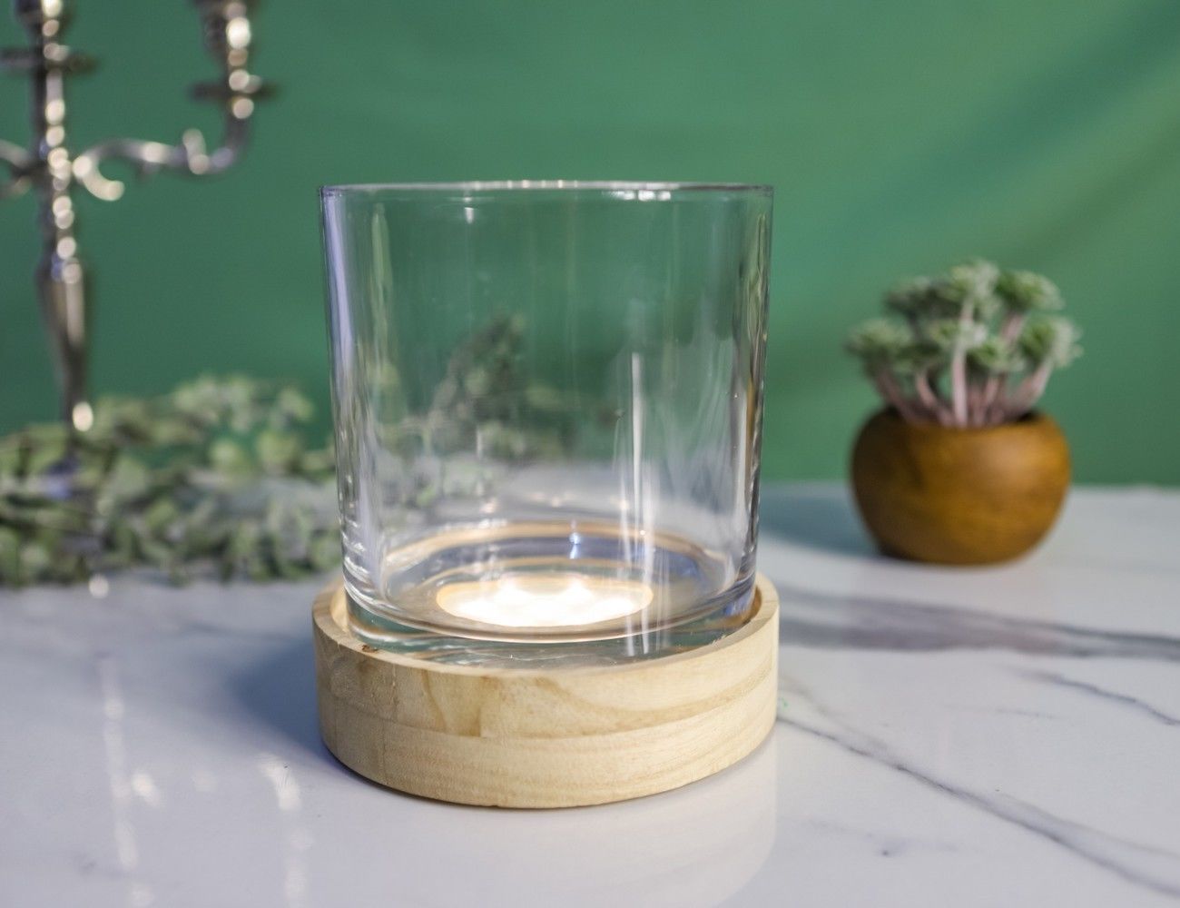 Стеклянная ваза с подсветкой ЛЕДЖЕРО, 15 см, Edelman