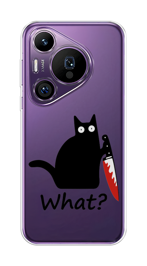 

Чехол на Huawei Pura 70 Pro/70 Pro Plus "Котик с ножом", Черный;красный, 6124150-1