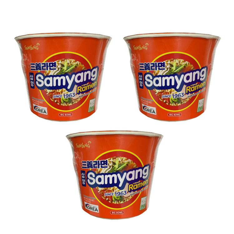 

Лапша быстрого приготовления со вкусом бекона Samyang Ramen Big Bowl (3 шт. по 115 г)