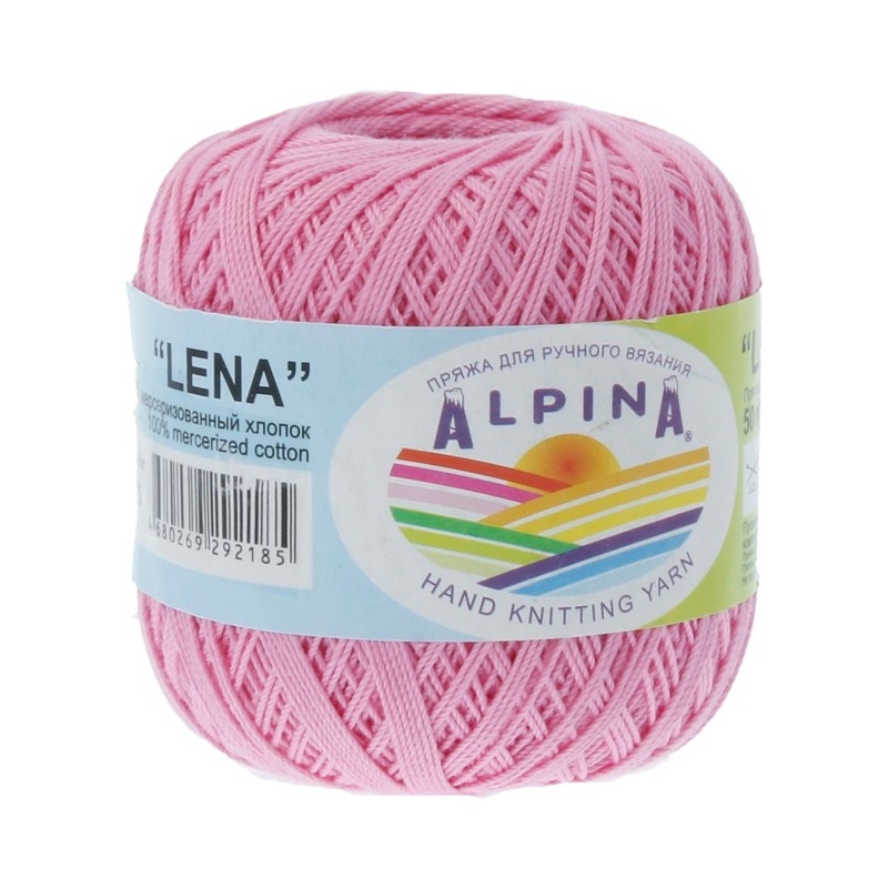 фото Набор пряжи alpina lena, 100% мерсеризованный хлопок, 10*50 г, 280 м+-15 м, №25, розовый