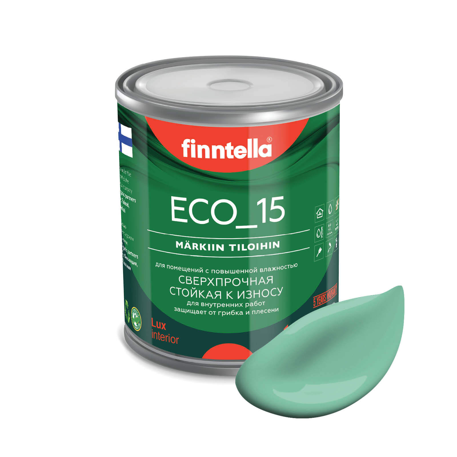 

Специализированная краска для кухонь и ванных комнат FINNTELLA ECO_15 с полиуретаном, моющ, Синий, интерьерная ECO_15 гладкая для ванных комнат и кухни