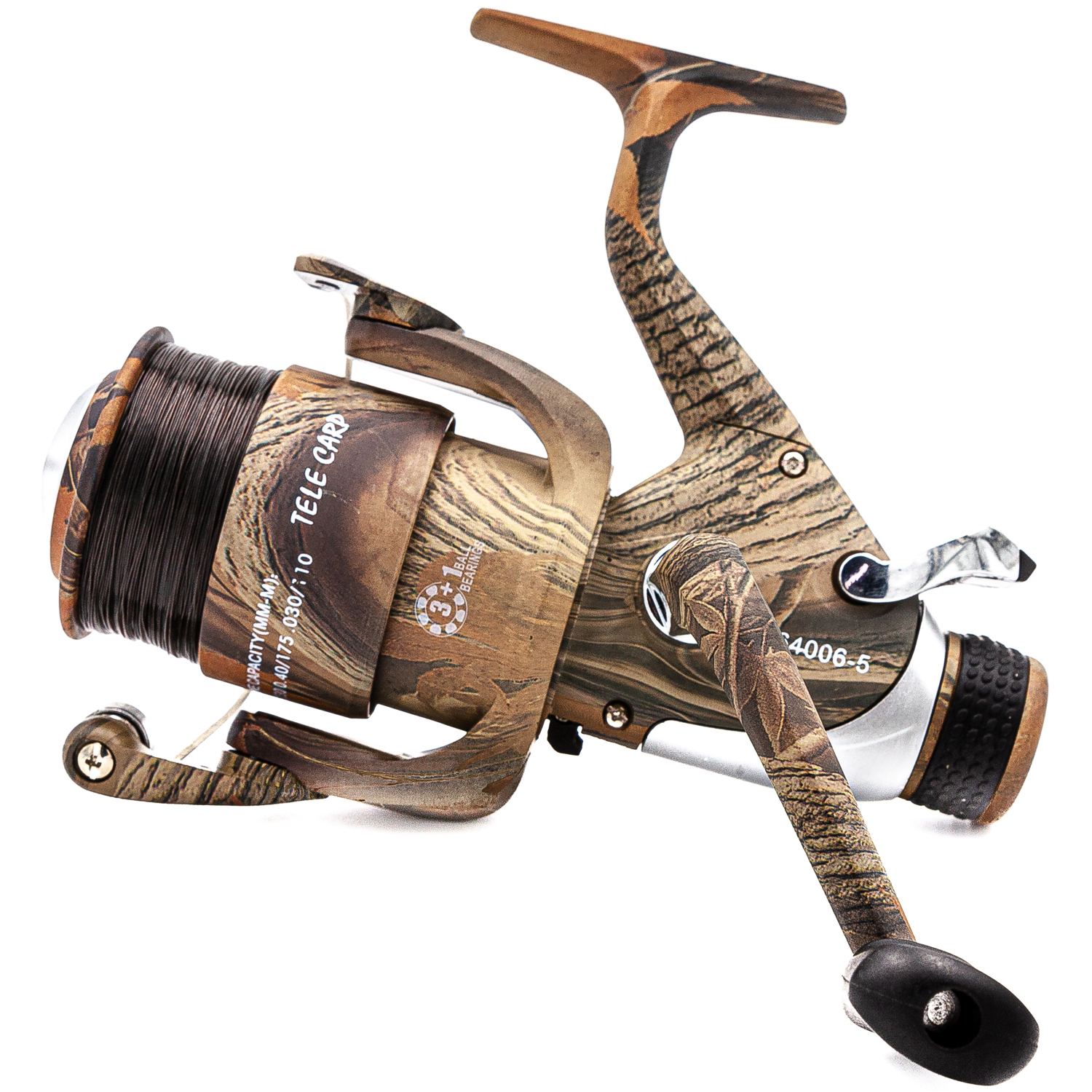 

Катушка с байтранером Mifine TELE CARP 3000B, с леской 0.35 мм (64006-3) 3+1, TELE CARP