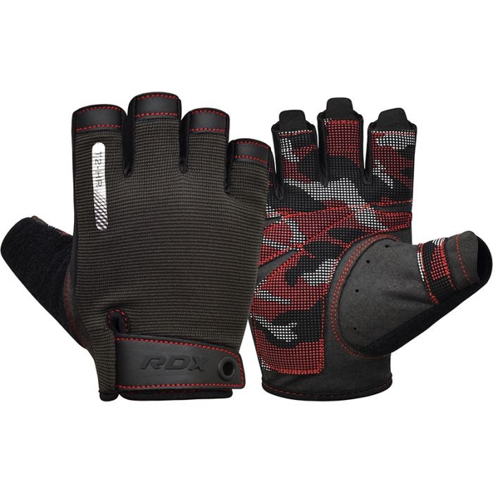 Перчатки для тяжелой атлетики RDX T2 HALF RED L