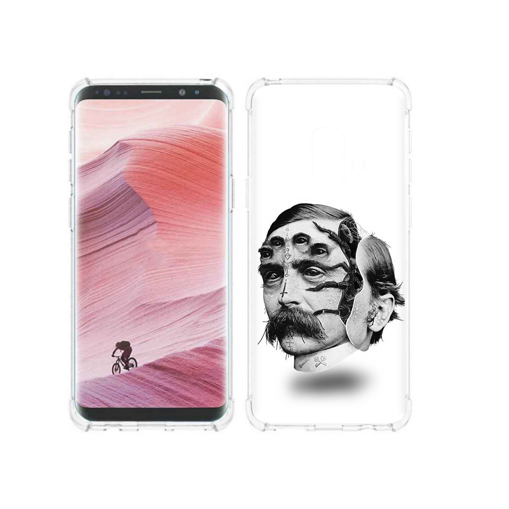 

Чехол MyPads Tocco для Samsung Galaxy S9 страшное лицо мужчины (PT101623.567.629), Прозрачный, Tocco