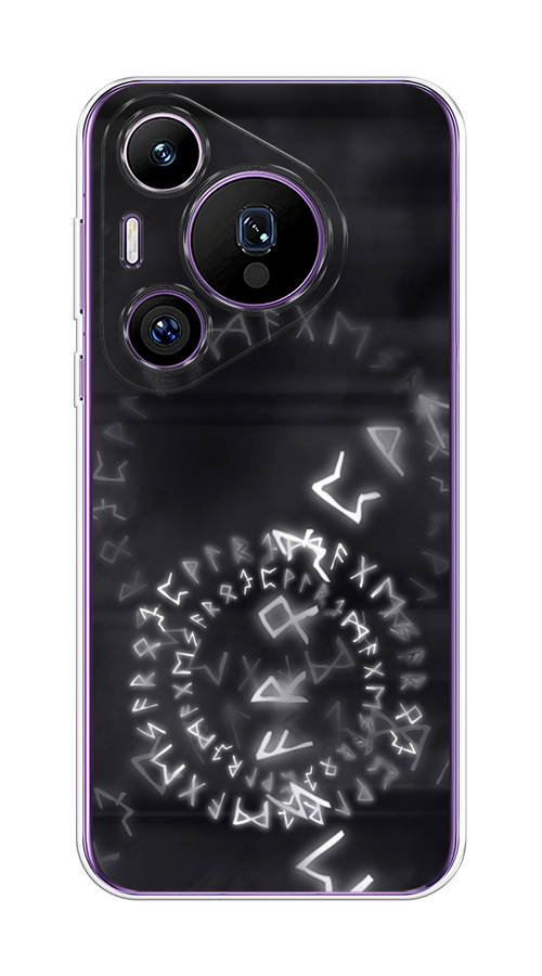 

Чехол на Huawei Pura 70 Pro/70 Pro Plus "Руны", Серый;черный, 6124150-1