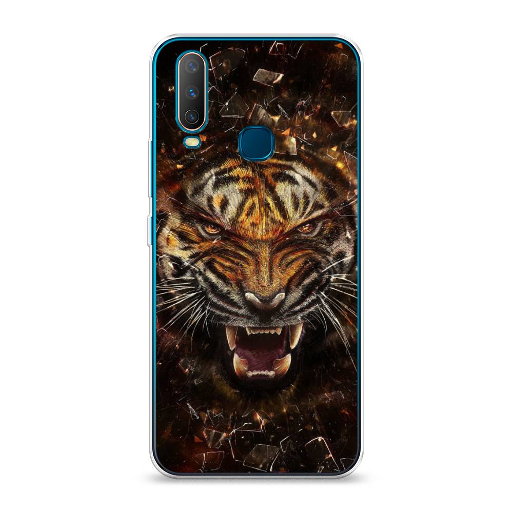 

Чехол на Vivo Y12 "Тигр осколки", Оранжевый;серый;черный, 261850-1