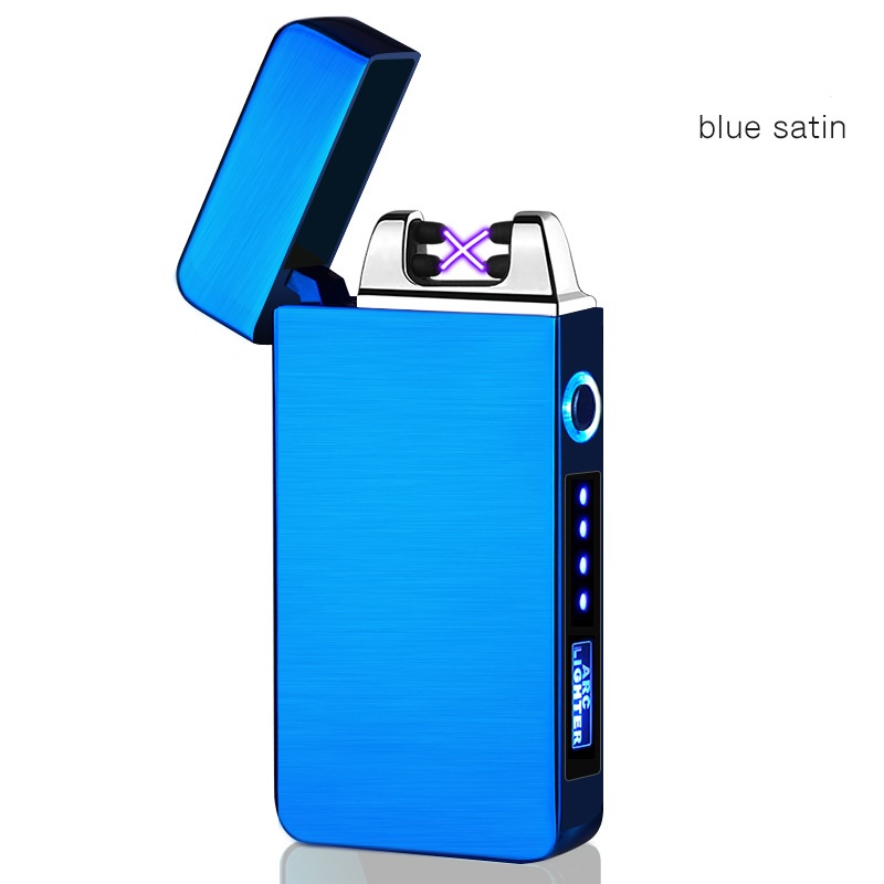 Зажигалка PlusMinys USB дуговая ветрозащитная, синяя