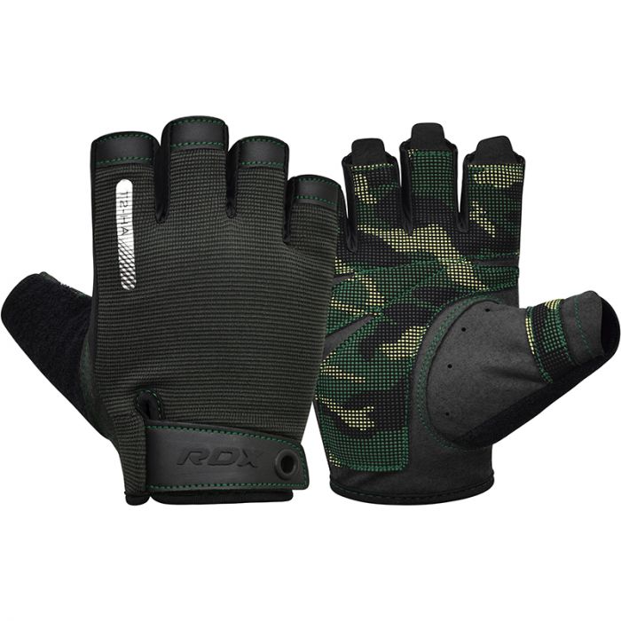 Перчатки для тяжелой атлетики RDX T2 HALF ARMY GREEN XL