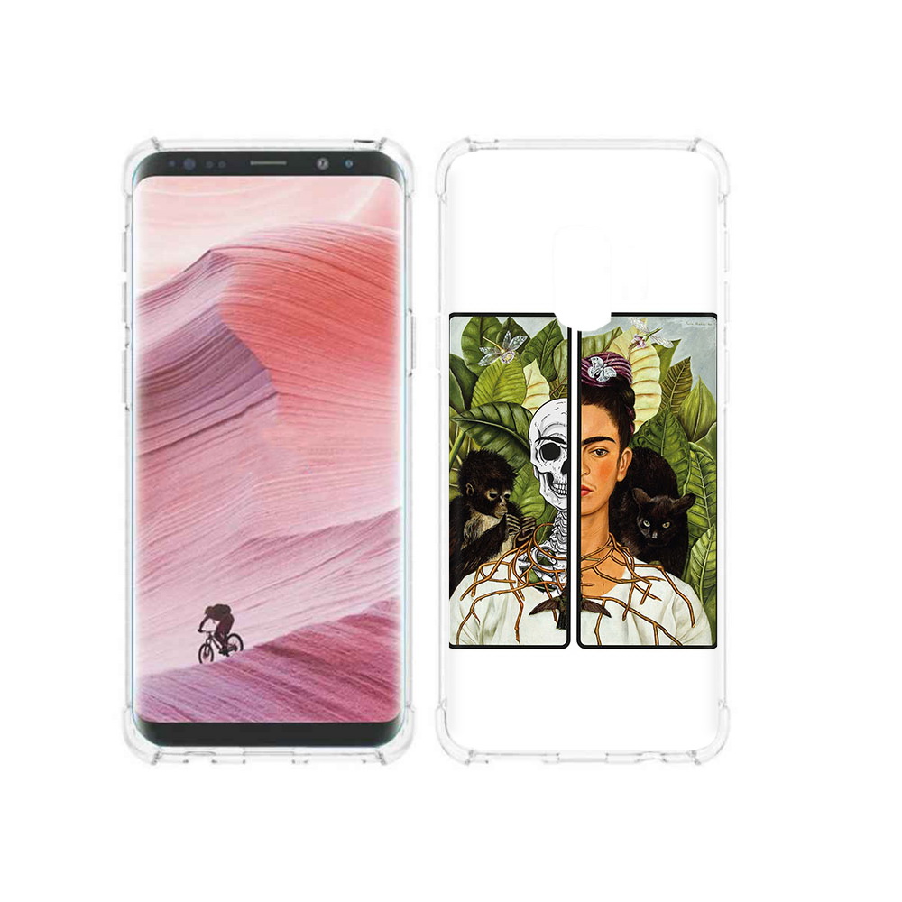 

Чехол MyPads Tocco для Samsung Galaxy S9 сдвоенная картинка девушка скелет, Прозрачный, Tocco