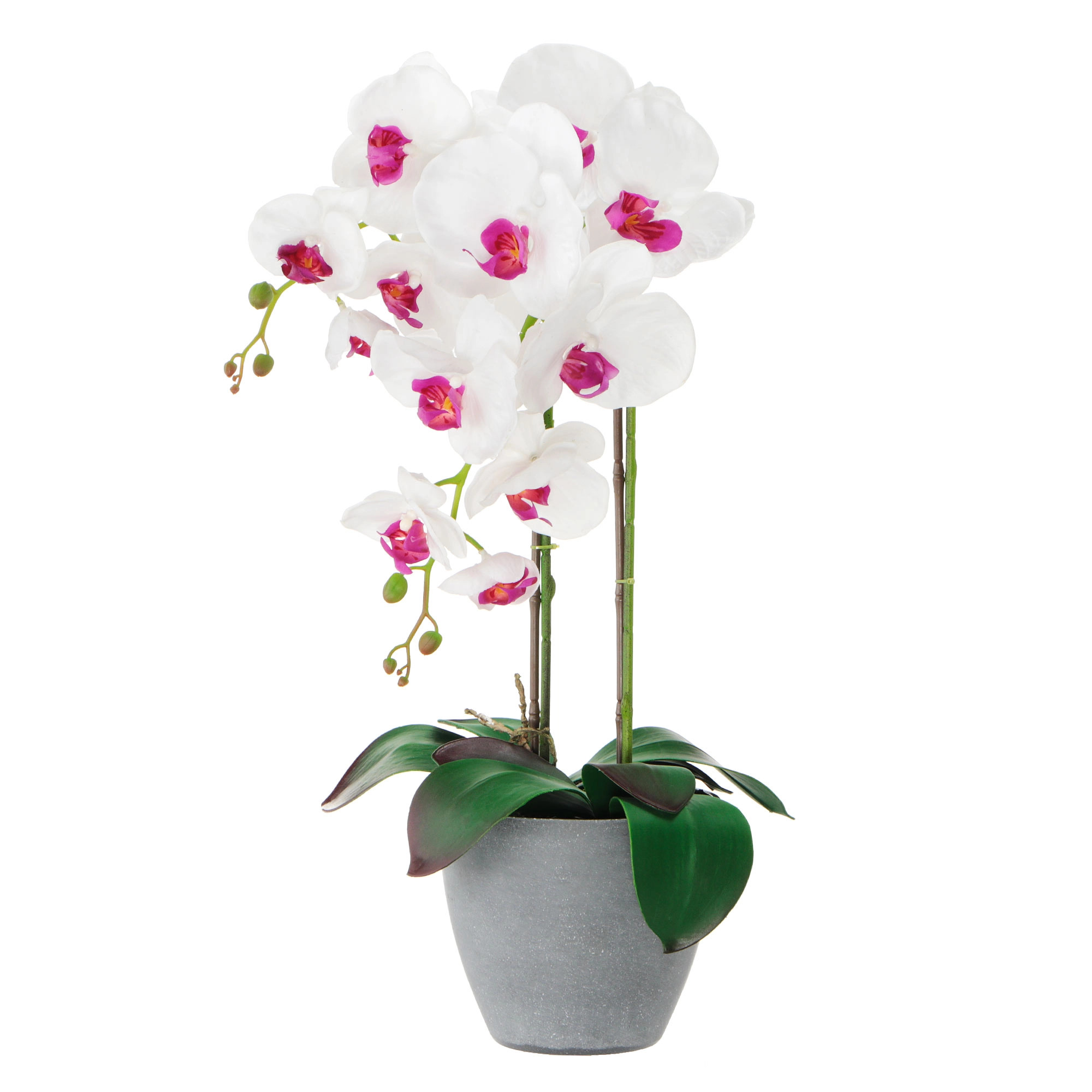 Цветок искусственный в горшке Fuzhou light орхидея бело-розовая 62 см