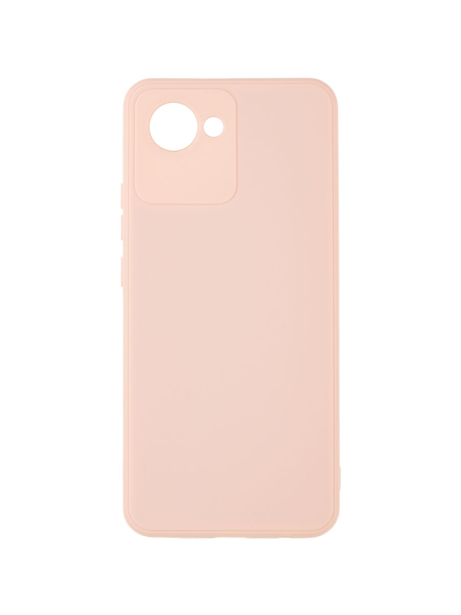 Чехол для Realme C30 4G с защитой камеры, противоударный с микрофиброй, пыльно-розовый