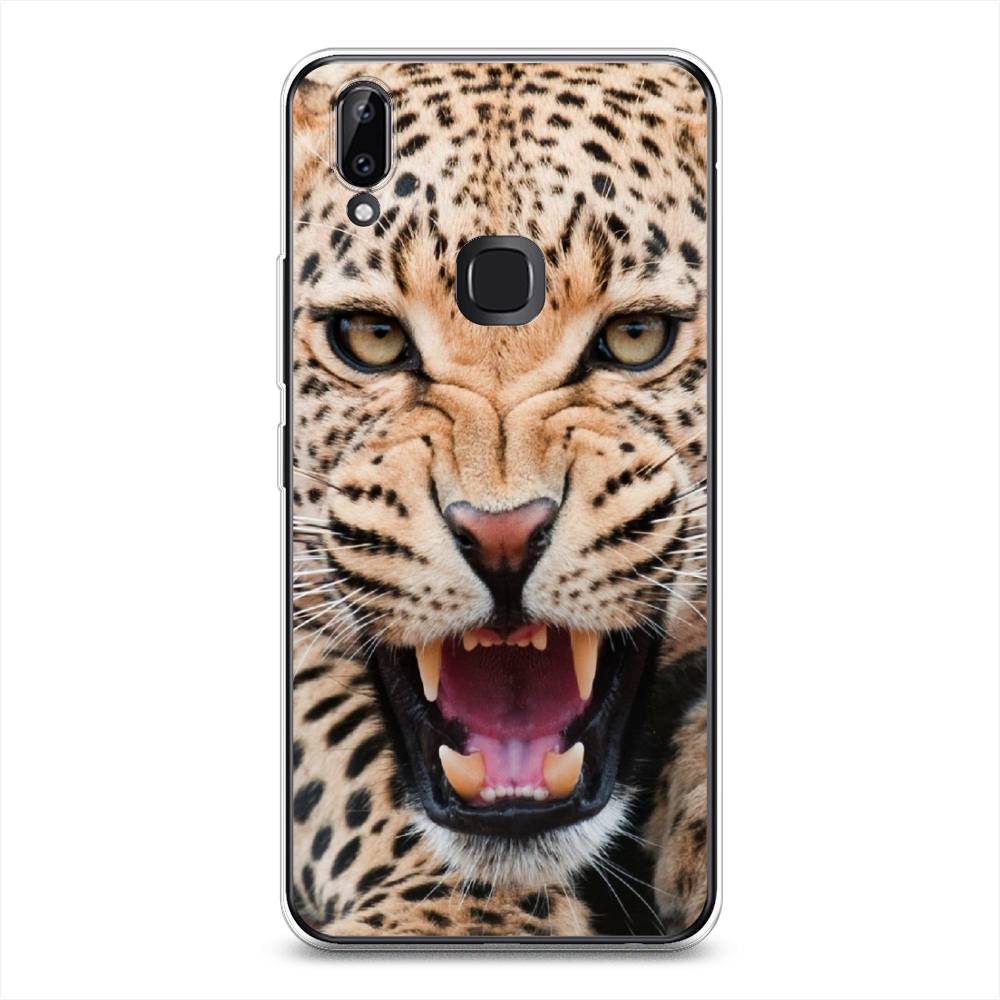 

Чехол на Vivo Y85 "Леопард 3d", Бежевый;черный, 260350-6