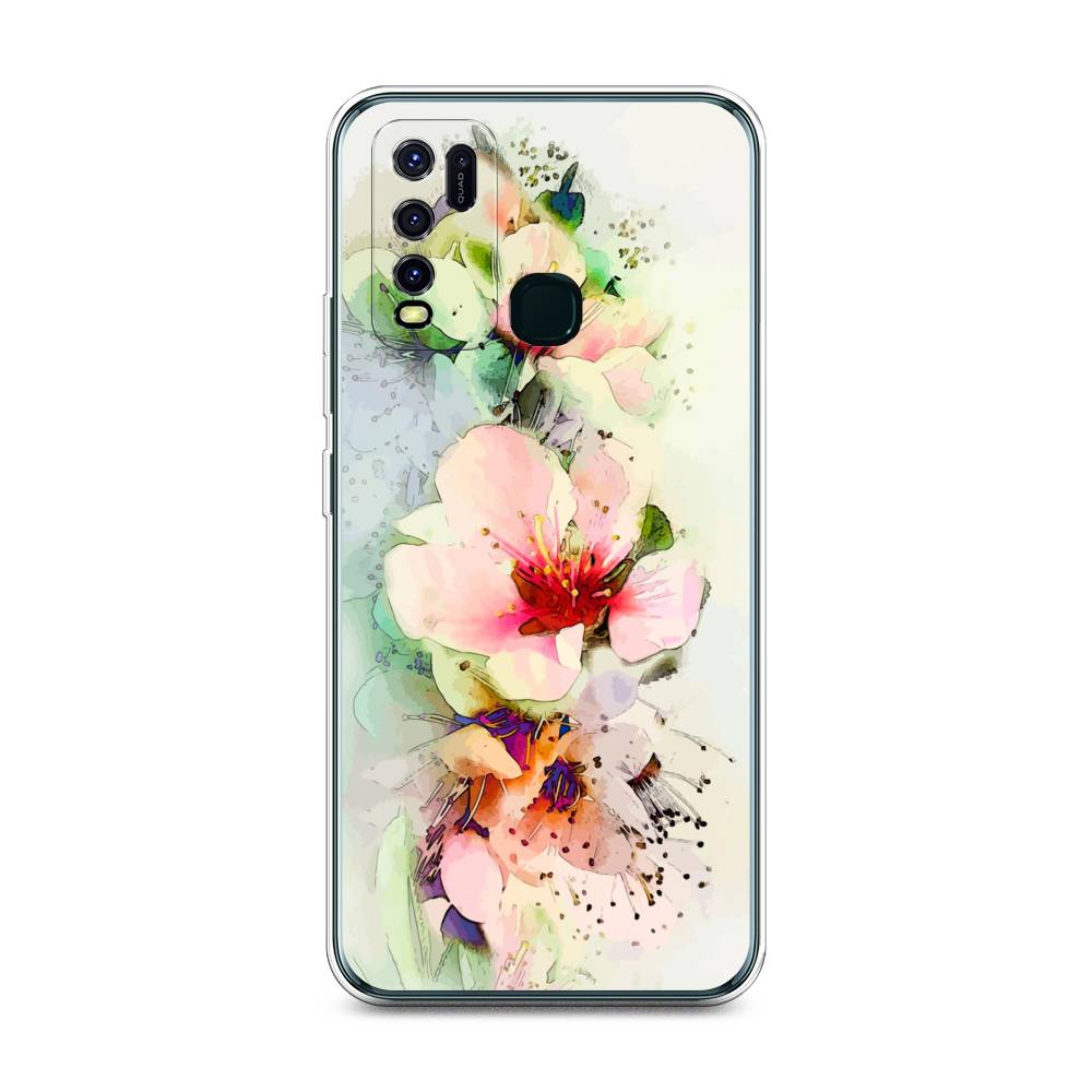 

Чехол на Vivo Y30 "Нежные цветы", Зеленый;розовый, 263150-2