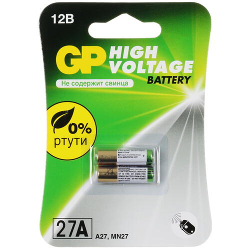 

Батарейка GP A27, 2 шт, 20/480, A27