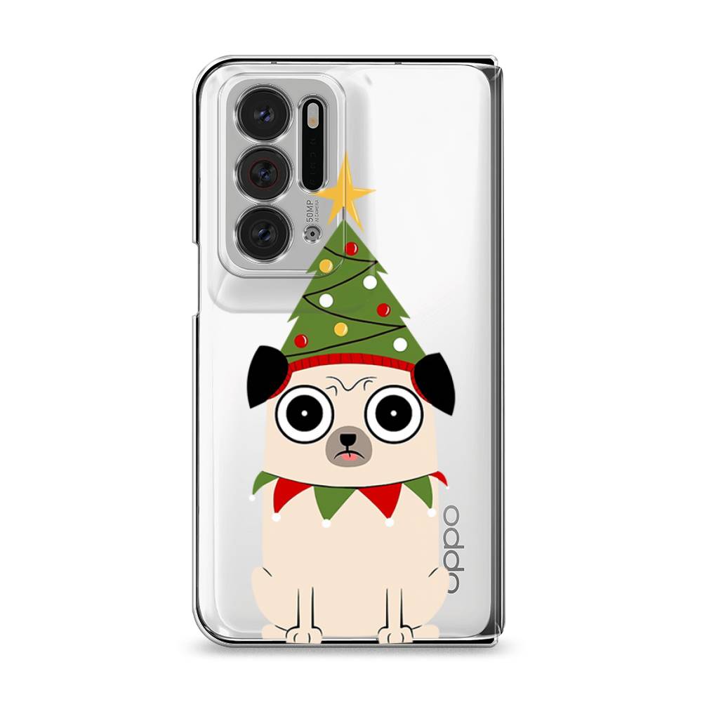 

Чехол на Oppo Find N "Собачка с ёлочкой", Бежевый;красный;зеленый, 259650-1