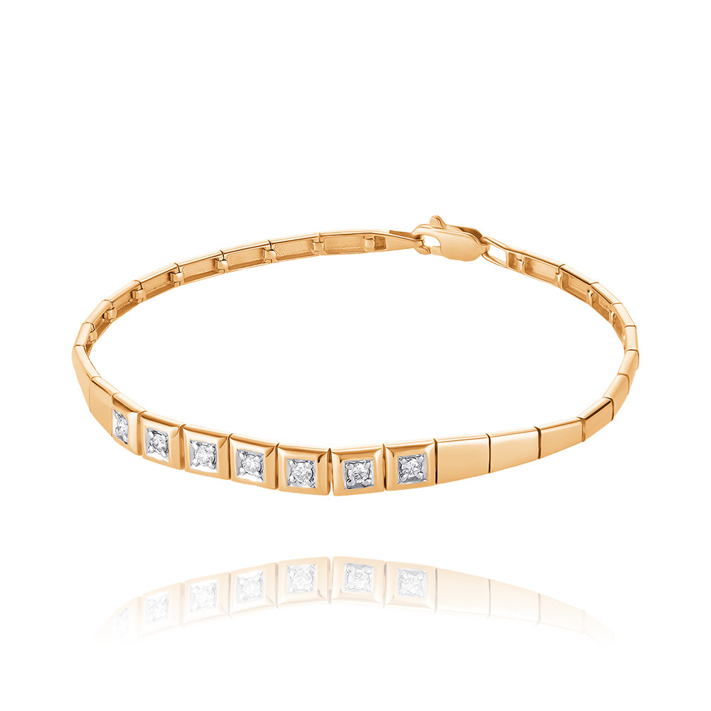 

Браслет из красного золота с бриллиантом р. 16,5 ADAMAS 74039266/01-А50Д-41, 74039266/01-А50Д-41