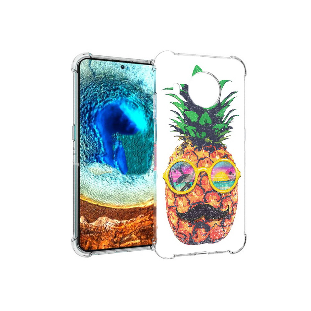 

Чехол MyPads Tocco для Nokia X20 прикольный ананас с лицом (PT159436.101.556), Прозрачный, Tocco