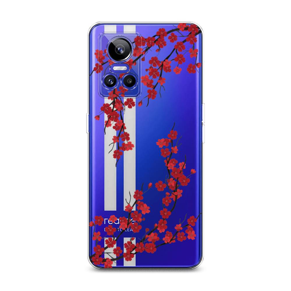 

Чехол на Realme GT Neo 3 "Красная сакура", Красный;черный, 259050-2