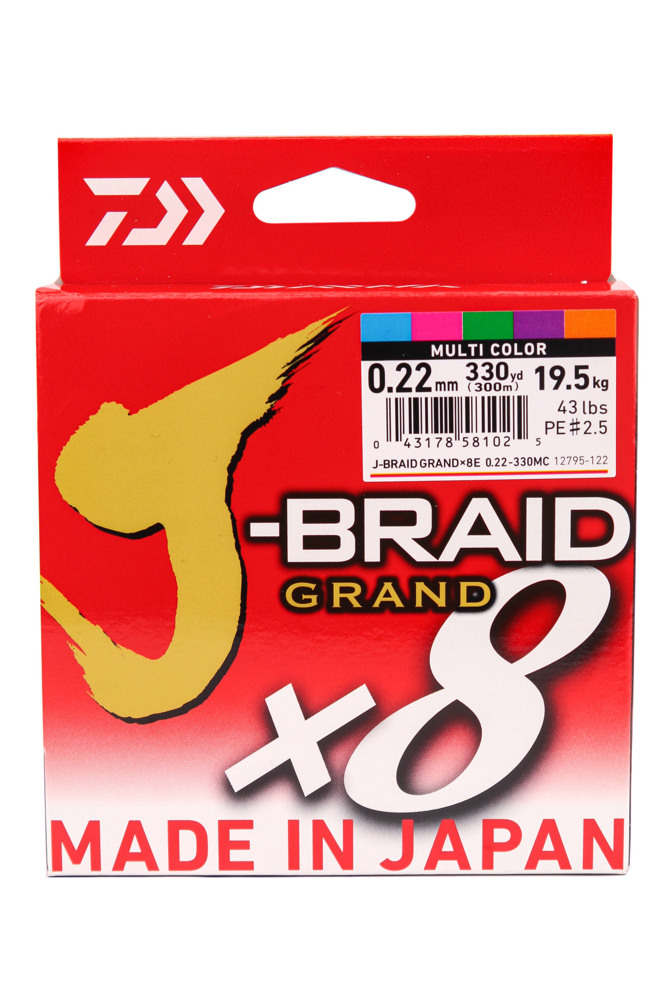 фото Шнур daiwa j-braid grand x8e 0,22мм 300м multi color