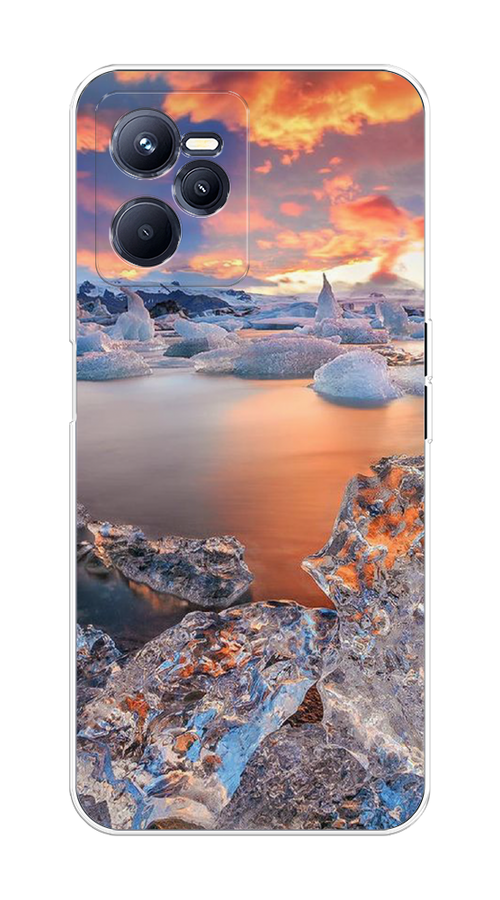 

Чехол на Realme C35 "Ледники", Синий;оранжевый, 259250-2