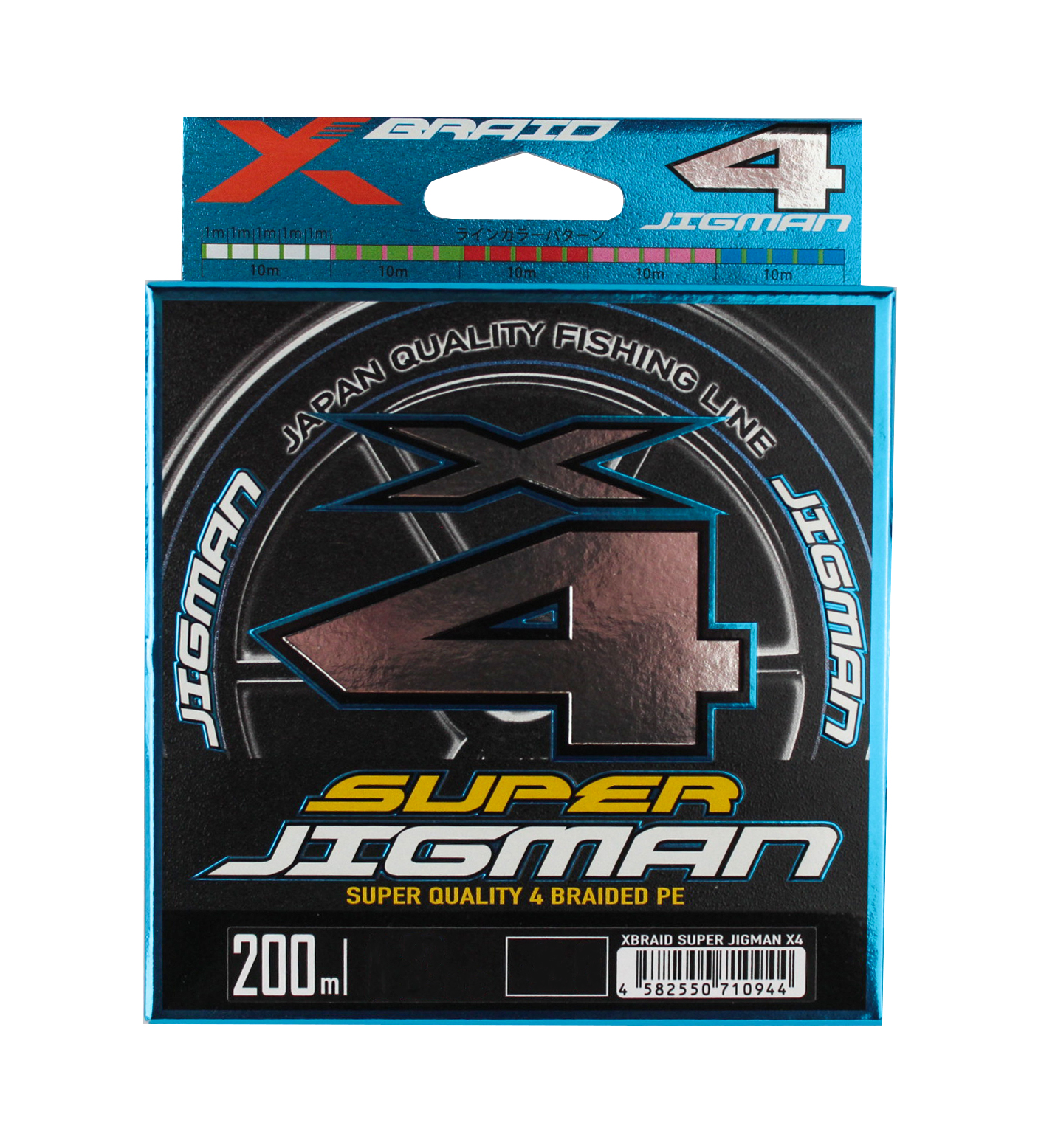 

Шнур YGK X-Braid Super jigman X4 200м PE 0,6 12lb 5 colors, Разноцветный, X-Braid Super jigman X4