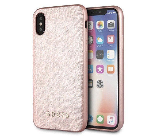 фото Чехол cg mobile guess silicone saffiano iphone xs max розовый