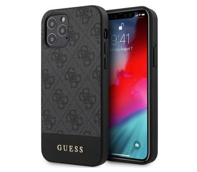 фото Чехол cg mobile guess 4g stripe metal logo iphone 12 pro max серый