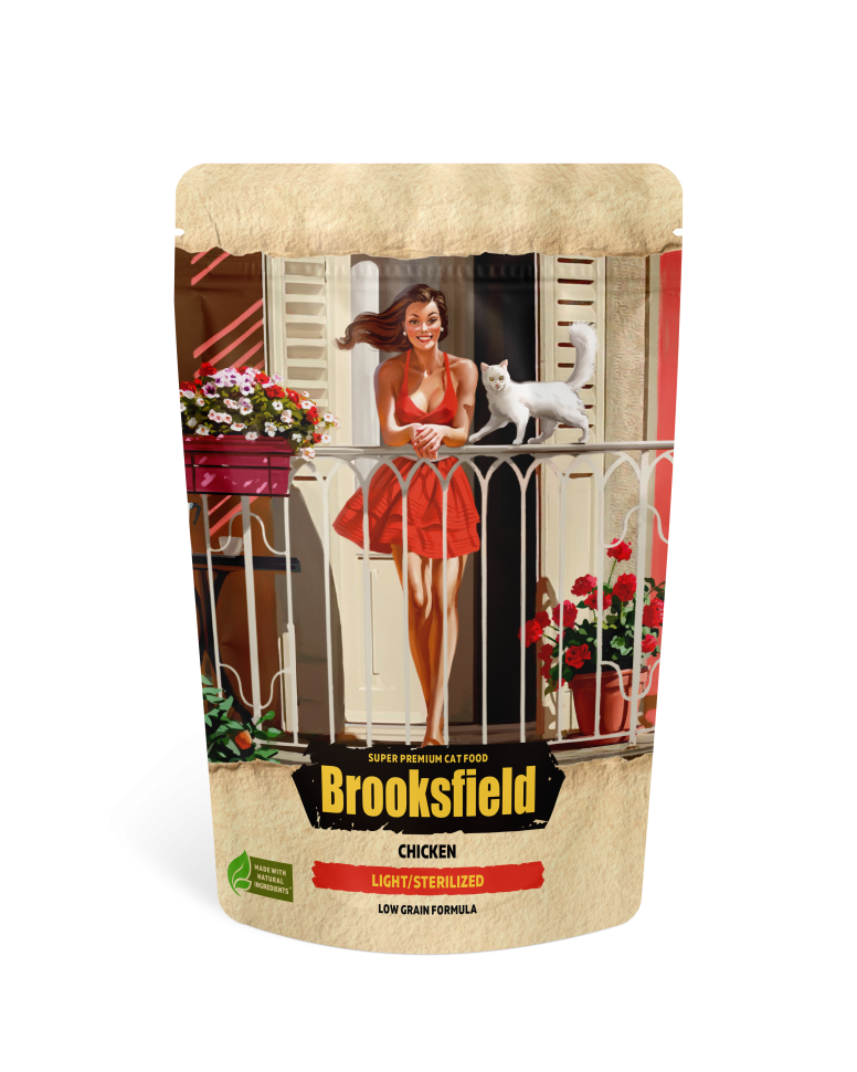 Сухой корм для кошек Brooksfield, с лишним весом и стерилизованных, курица, рис, 400 г