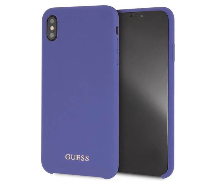 Чехол CG Mobile Guess Silicone collection Gold logo iPhone XS Max Фиолетовый