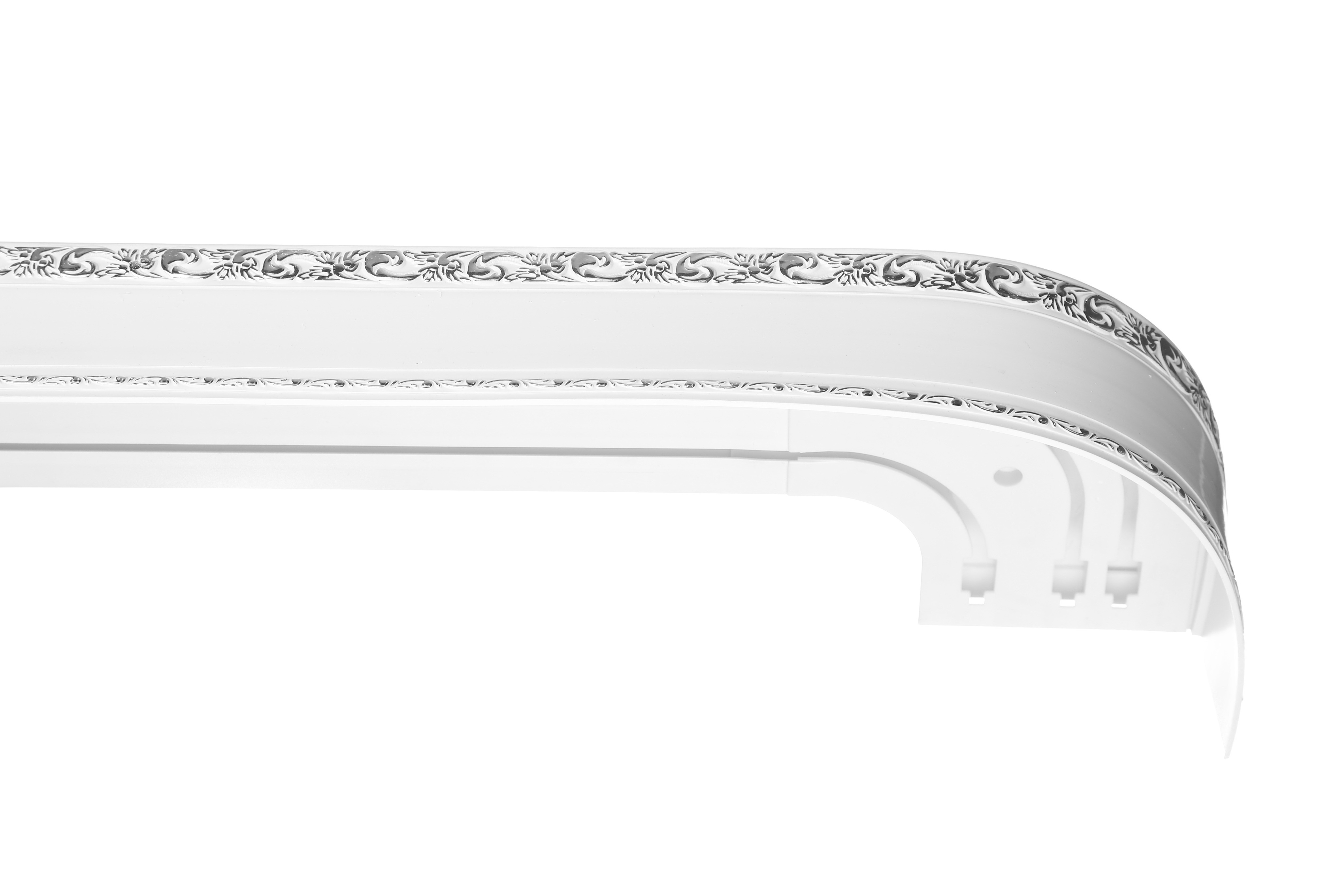 

Карниз Никста двухрядный потолочный с поворотом, хром, 260см, Белый, Никста