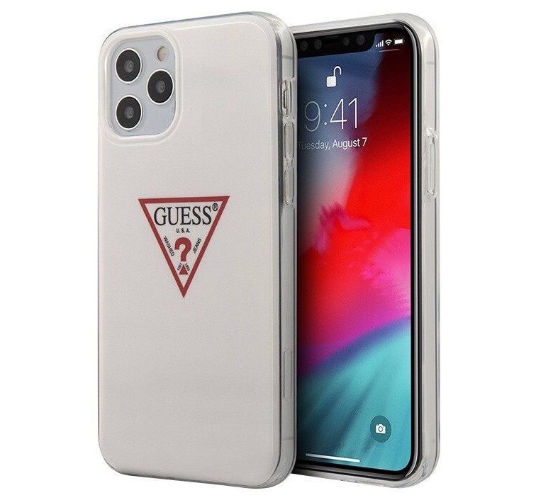 фото Чехол cg mobile guess shiny triangle logo iphone 12 pro max белый