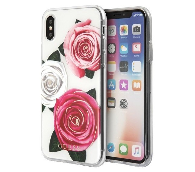 фото Чехол cg mobile guess flower desire transparent pc/roses iphone x/xs "трехцветная роза"