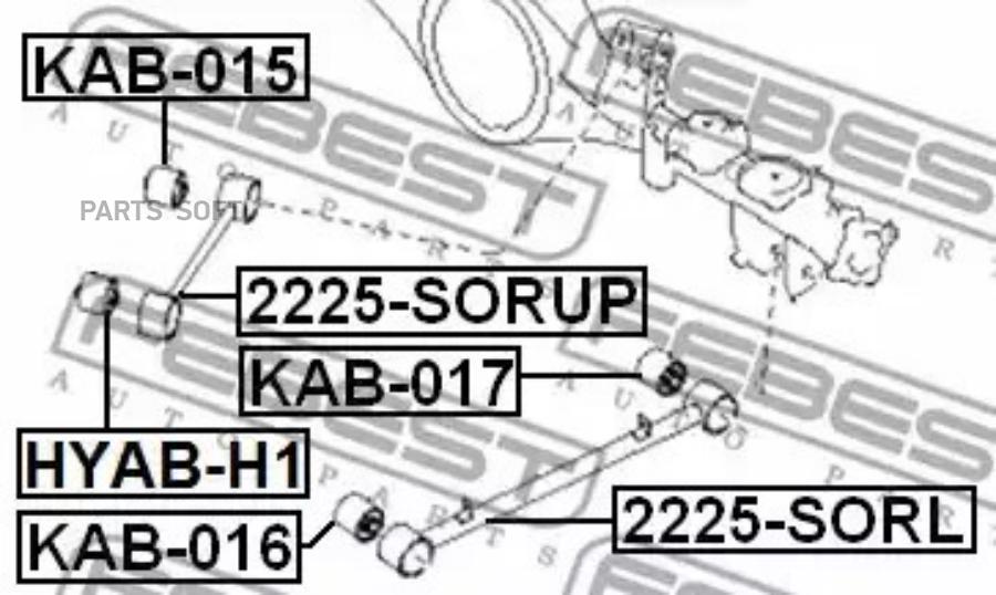 

FEBEST Сайлентблок заднего продольного рычага FEBEST KAB-015 FEBEST KAB-015
