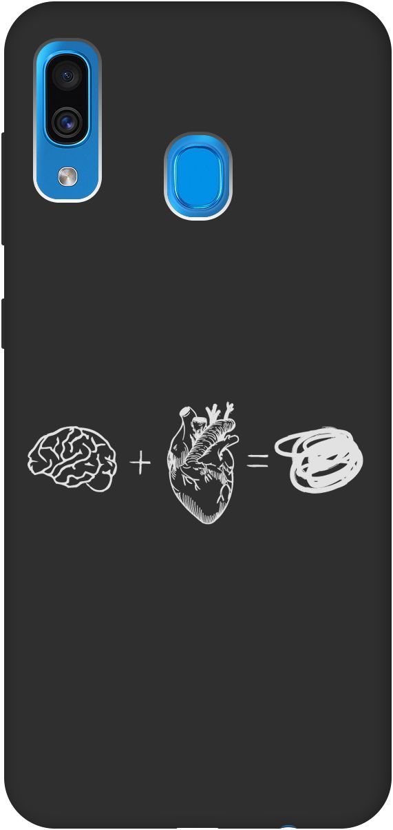 

Чехол на Samsung Galaxy A20/A30 "Brain Plus Heart W" черный, Черный;белый, 8407