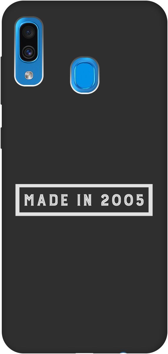 

Матовый чехол на Samsung Galaxy A20/A30 с принтом "2005 W" черный, Черный;белый, 8407