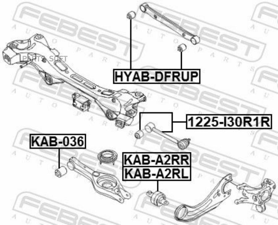 

FEBEST Сайлентблок заднего поперечного рычага FEBEST KAB-036
