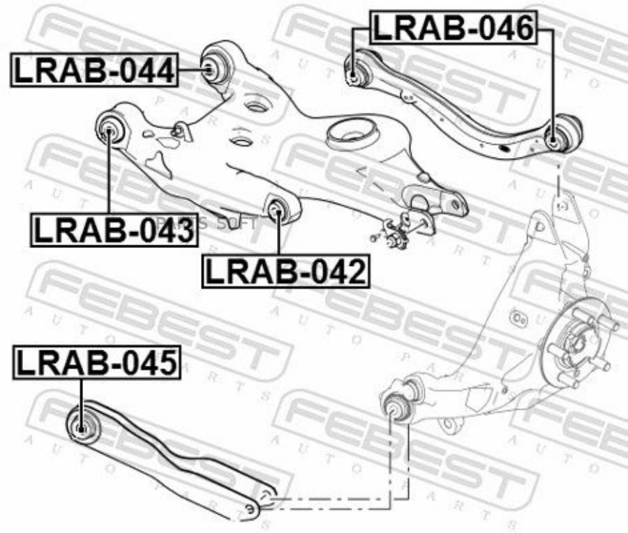 

FEBEST Сайлентблок заднего нижнего рычага FEBEST LRAB-043 FEBEST LRAB-043