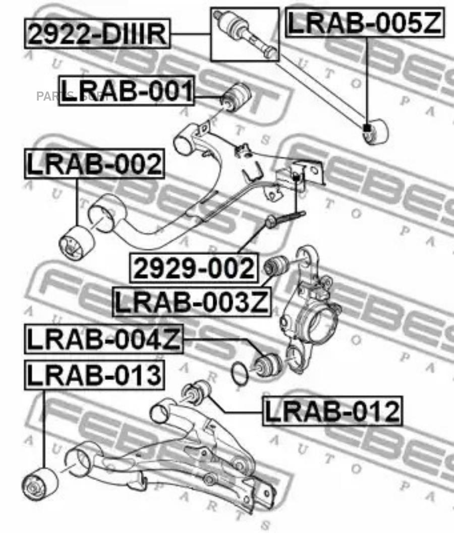 

FEBEST Сайлентблок заднего нижнего рычага FEBEST LRAB-013 FEBEST LRAB-013