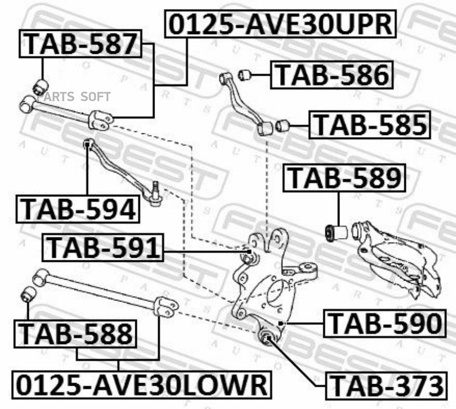 

FEBEST Сайлентблок заднего верхнего рычага FEBEST TAB-585