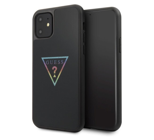 фото Чехол cg mobile guess iridescent glitter triangle logo iphone 11 черный