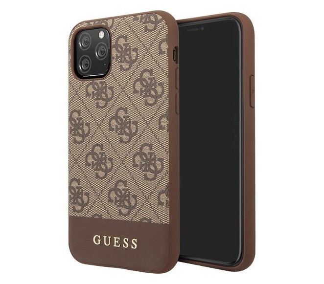 фото Чехол cg mobile guess 4g stripe metal logo iphone 11 pro max коричневый